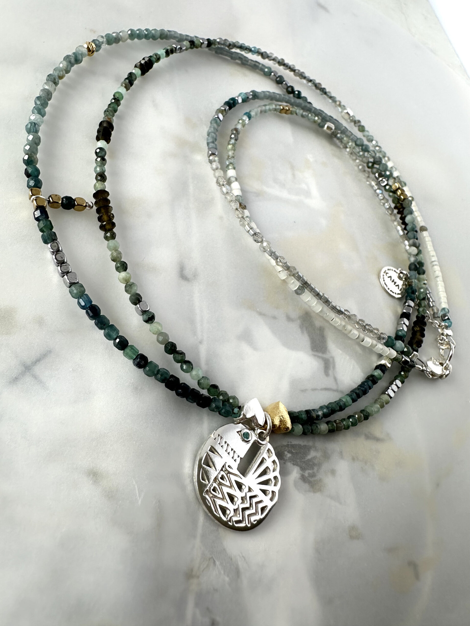 Set nádrdelníku a náramku HOLOUBCI Eskil a Desideria GREEN