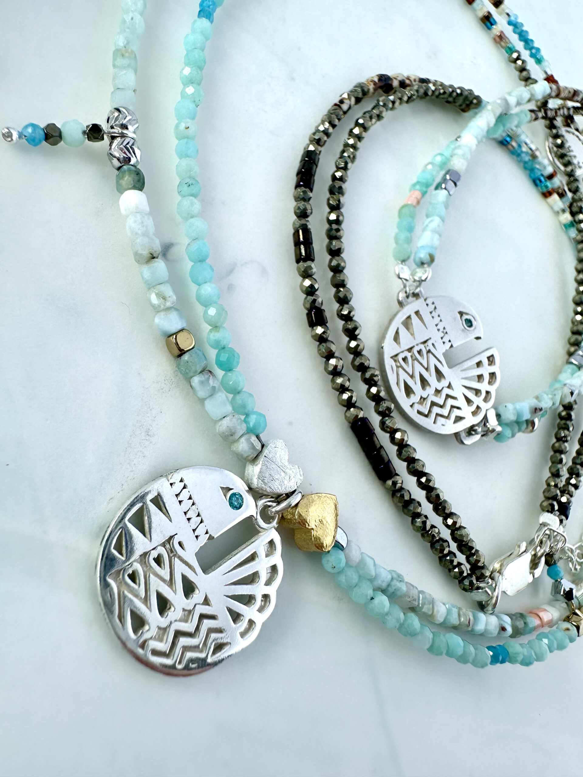 Set nádrdelníku a náramku HOLOUBCI Eskil a Desideria BLUE